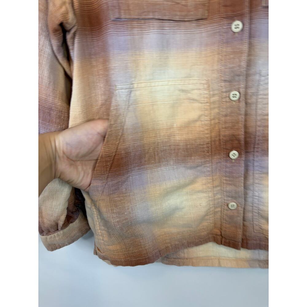 REI Co-op Cotton Hemp Flannel Long Sleeve Button Down Top Size Large Women's - Picture 3 of 7